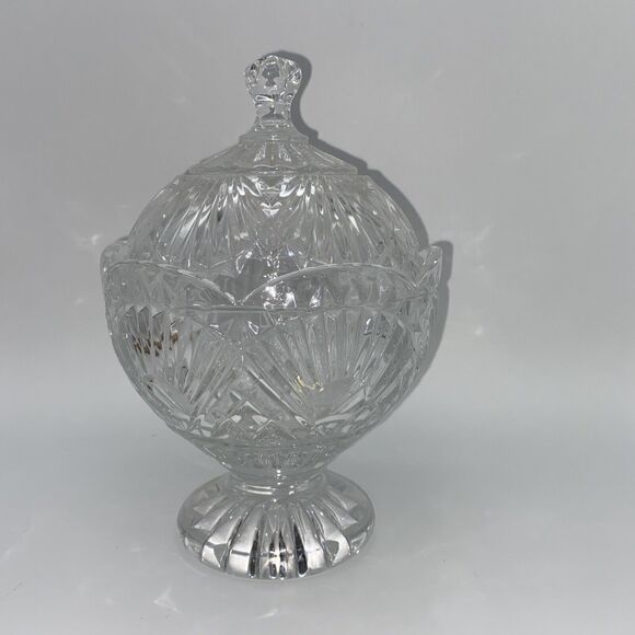 Shannon Crystal Covered Candy Dish Freedom GODINGER Heavy Cut Crystal Slovakia - Picture 5 of 10